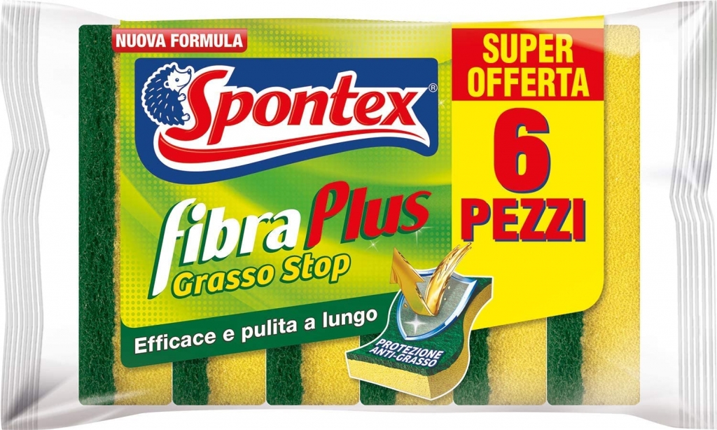 SPUGNA SPONTEX FIBRA PLUS x6pz 